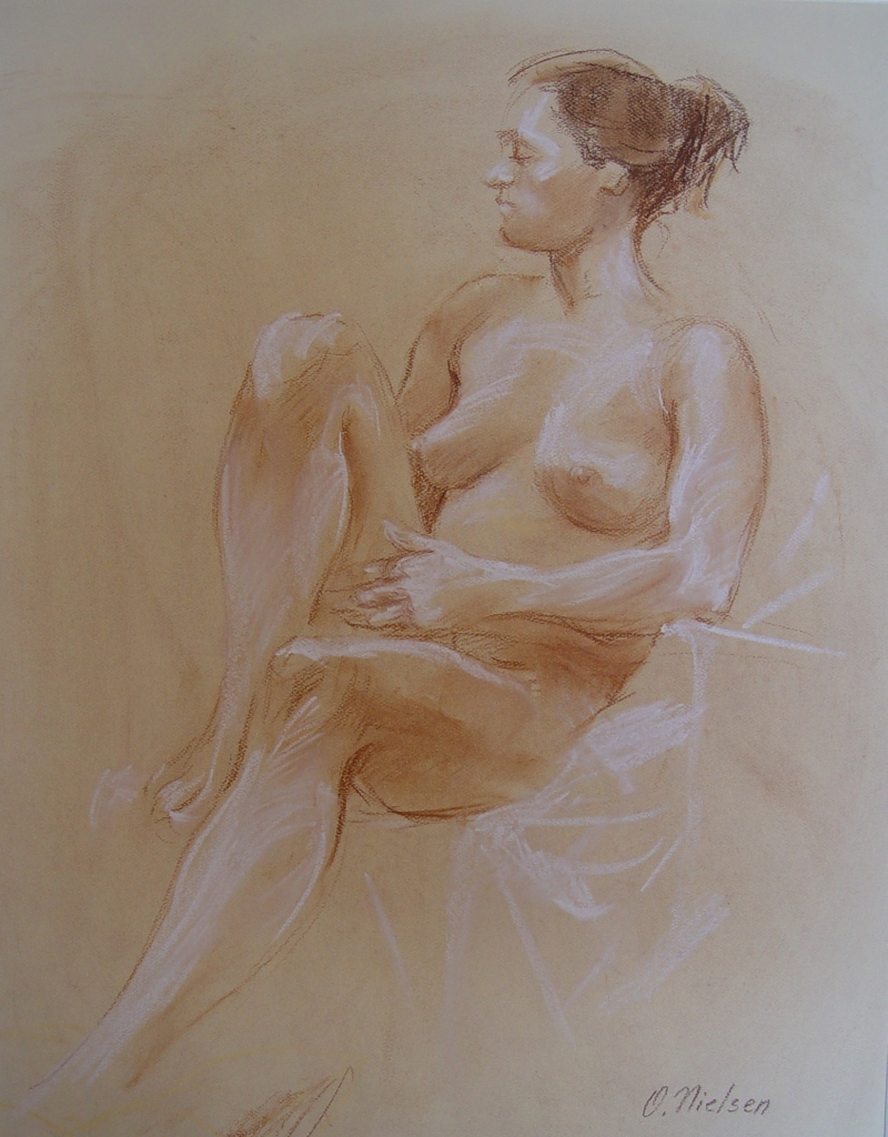 Bather, Conte and Pastel